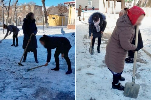 Ангренда прокурор видеомурожаатидан кейин ўқитувчилар мактабни тозалашга чиқди. Прокурор ўқитувчилардан узр сўради