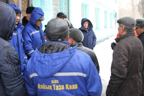 В Уральске протестовали сотрудники ТОО «Жайык Таза кала»