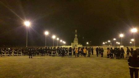 Workers at Kazstroiservis during their successful protest action. Photo by KNPRK