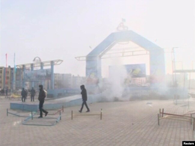 Городская площадь Жанаозена 16 декабря 2011 года.